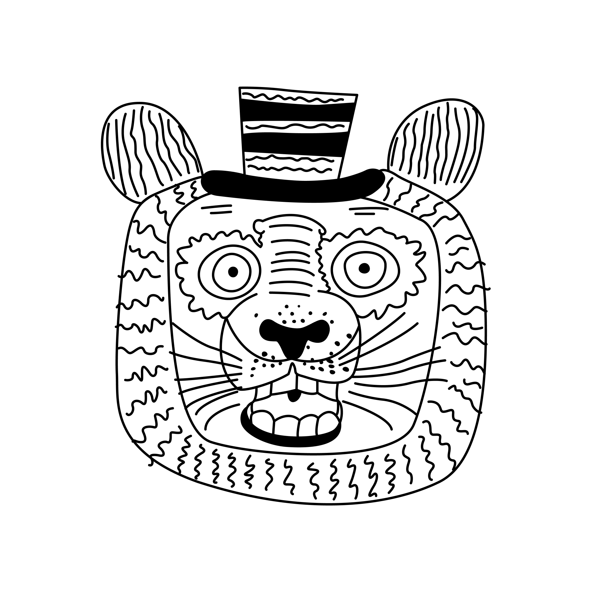 Magician Tiger_outlined